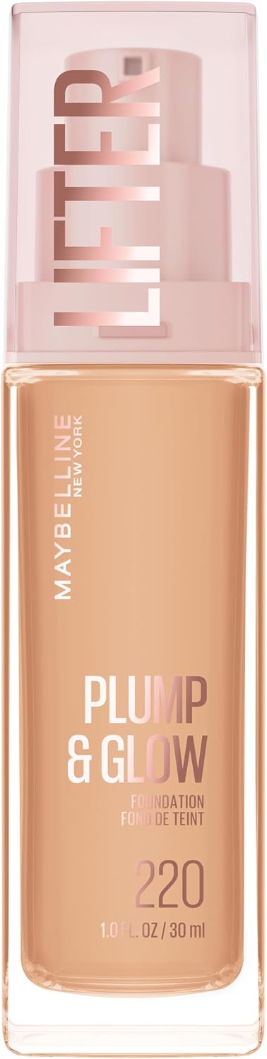 Maybelline New York Lifter Plump & Glow - Foundation - Plumps & Brightens Instantly - Even, Lifted & Radiant Finish - Shade 220 - 30ml - Image 1