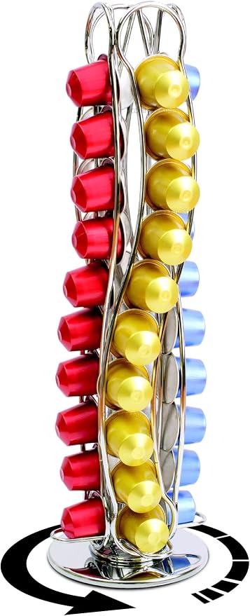 Isis CH0016 - Rotating Capsule Holder for 40 Nespresso Capsules Chrome Steel - Image 1