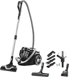 Rowenta Silence Force Cyclonic Home and Car Pro Bagless Vacuum Cleaner 550 W Metal Grey - Image 1