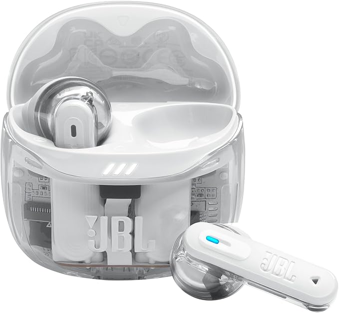 JBL Tune Flex Ghost 2, Wireless Bluetooth Headphones, 48 Hours Battery Life, IP54 Water and Dust Resistance, IP54 Water and Dust Resistance, Multi-Point Connection, White Ghost - Image 1