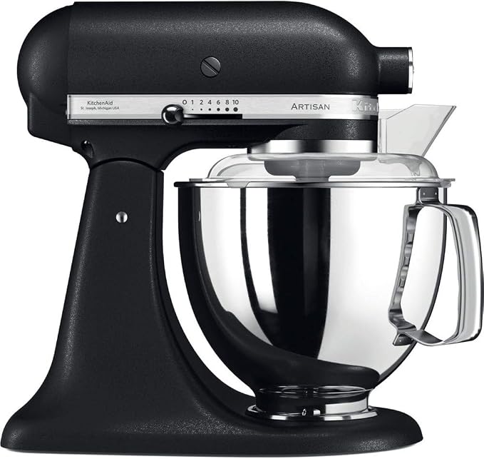 KitchenAid Artisan Pastry Mixer with Tilting Head and Mixer with 5 Accessories and 2 Stainless Steel Bowls 4.8 and 3 L Black Truffle - Image 1