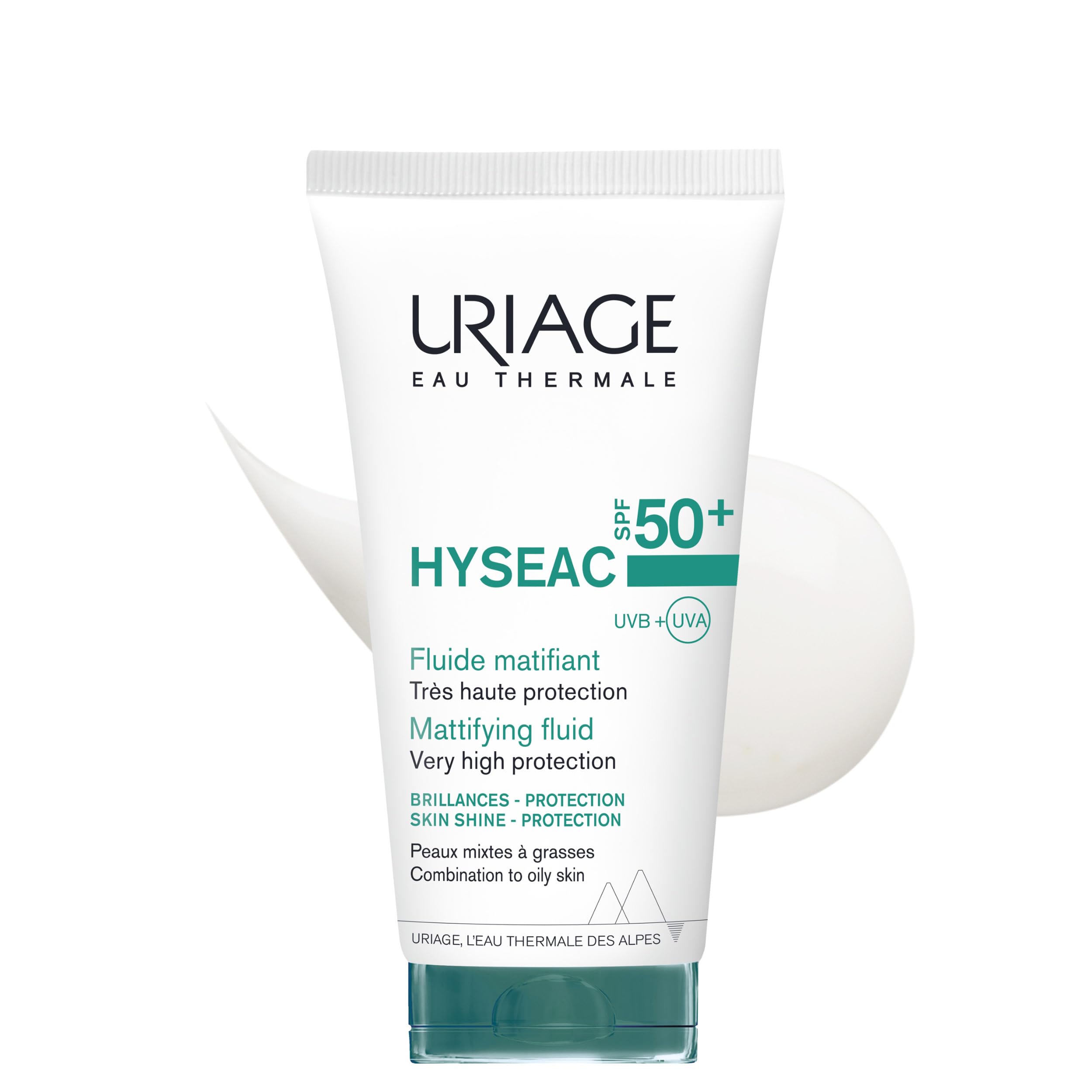 Uriage Hyseac Mattifying Fluid SPF50+ – Absorbs Excess Sebum, Mattes and Moisturizes – Protects against UVA/UVB Rays to Prevent the Bounce Effect – Lightweight and Non-Sticky – Combination to Oily Skin – 50 ml - Image 1