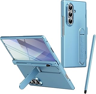 Étui pour Galaxy Z Fold 7 avec Support, Protection d'écran Avant, Emplacement pour S Pen, Protection des charnières, Coque intégrale pour Samsung Galaxy Z Fold7 avec Stylet-Bleu Clair - Image 1