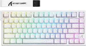 ATTACK SHARK R82 HE 8000Hz Rapid Trigger Keyboard, 75% RGB Wired Gamer Keyboard with 0.01mm RT Accuracy with Magnetic Switch, Adjustable Actuation, Snap Tap, for PC/Mac, White Outline - Image 1