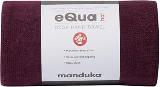 Manduka eQua Hot Yoga Serviette à Main en Microfibre à séchage Rapide, légère, Facile pour Les Voyages, Utilisation pour Le Yoga Chaud, Le Vinyasa et l'énergie, 40,6 cm - Image 1