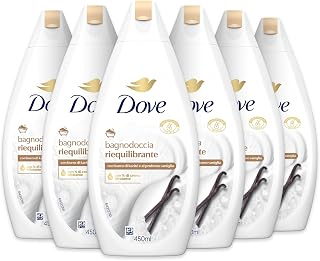 Dove Gel douche équilibré, soin hydratant dermo-naturel, beurre de karité et vanille, 1/4 crème hydratante, testé dermatologiquement, bain moussant pour homme et femme, flacon 100% recyclé *6 - Image 1