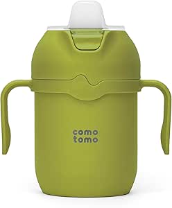 Comotomo 8oz Kids Insulated Tumbler with Silicone Straw and Spout - Green - Image 1