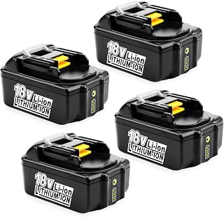 Lot de 4 batteries de rechange pour Makita 18 V 5,0 Ah Li-ion pour Makita BL1860B BL1860 BL1850 BL1850B BL1840B BL1840 BL1830B LXT-400 194204-5 194205-3 194309-309-19-309-309 - Image 1