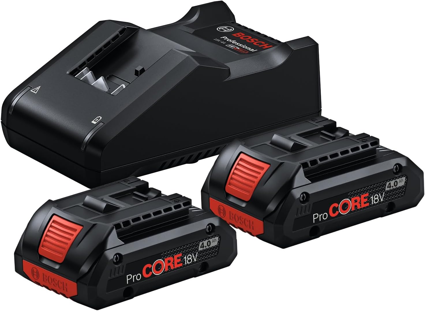 Bosch Professional 18 V system starter set batteries: 2 ProCORE18V 4.0Ah batteries + GAL 18V-40 fast charger - Image 1