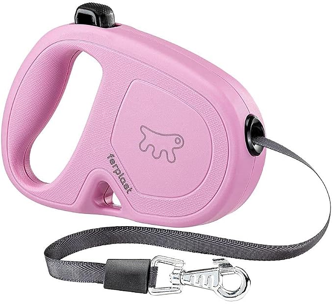 Ferplast Flippy One Retractable Dog Lead, Leash for Small Dogs up to 15 kg, Extendable Strap Max 4 m, Single Button to Lock and Unlock, Lilac - Image 1