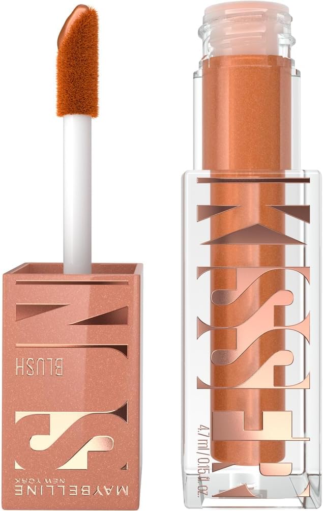 Maybelline New York - Blush Liquide Illuminateur Multi-Usage - Fard à Joues, Highlighter et Bronzer - Bonne Mine - Teint Hâlé - Maquillage Glowy - SUNKISSER - Teinte : Summer in the City - 4,7 ml - Image 1