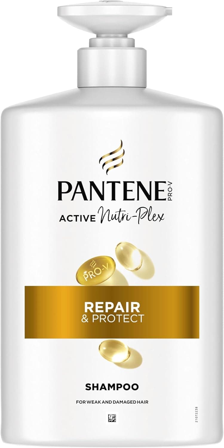 Pantene Pro-V Repair & Protect Shampoing 1000ml Pompe pour Cheveux Fragiles, Secs et Abîmés, Nettoie en Douceur et Protège les Ponts Capillaires, Sans Silicones, Huiles Minérales et Colorants