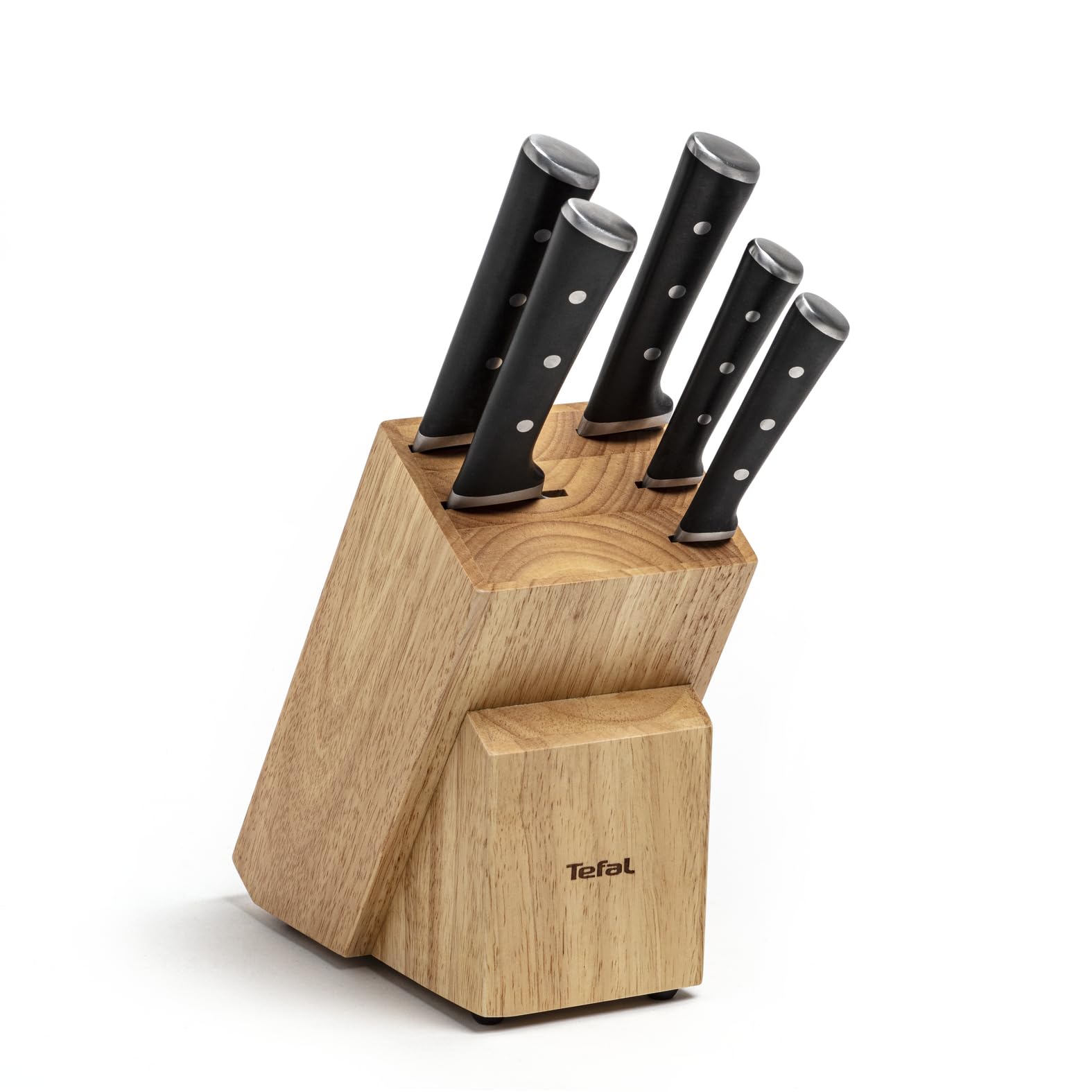 Tefal Ice Force K232S574 6-Piece Kitchen Knife Block + 5 Knives German Stainless Steel Blade 10 Year Guarantee High Performance Cutting and Cutting Edge - Image 1
