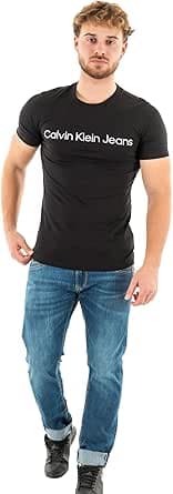 Calvin Klein Men's Short Sleeve T-Shirts, Black (Ck Black), L