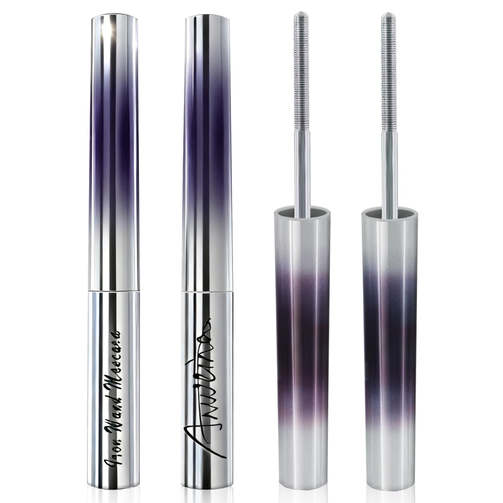 2 Pcs Metal Mascara, Iron Wand Mascara,mascara Waterproof, Washable MetalMascara, Non-Clumping, Long Lasting, Smudge-Proof, Volume & Longueur (Noir) - Image 1