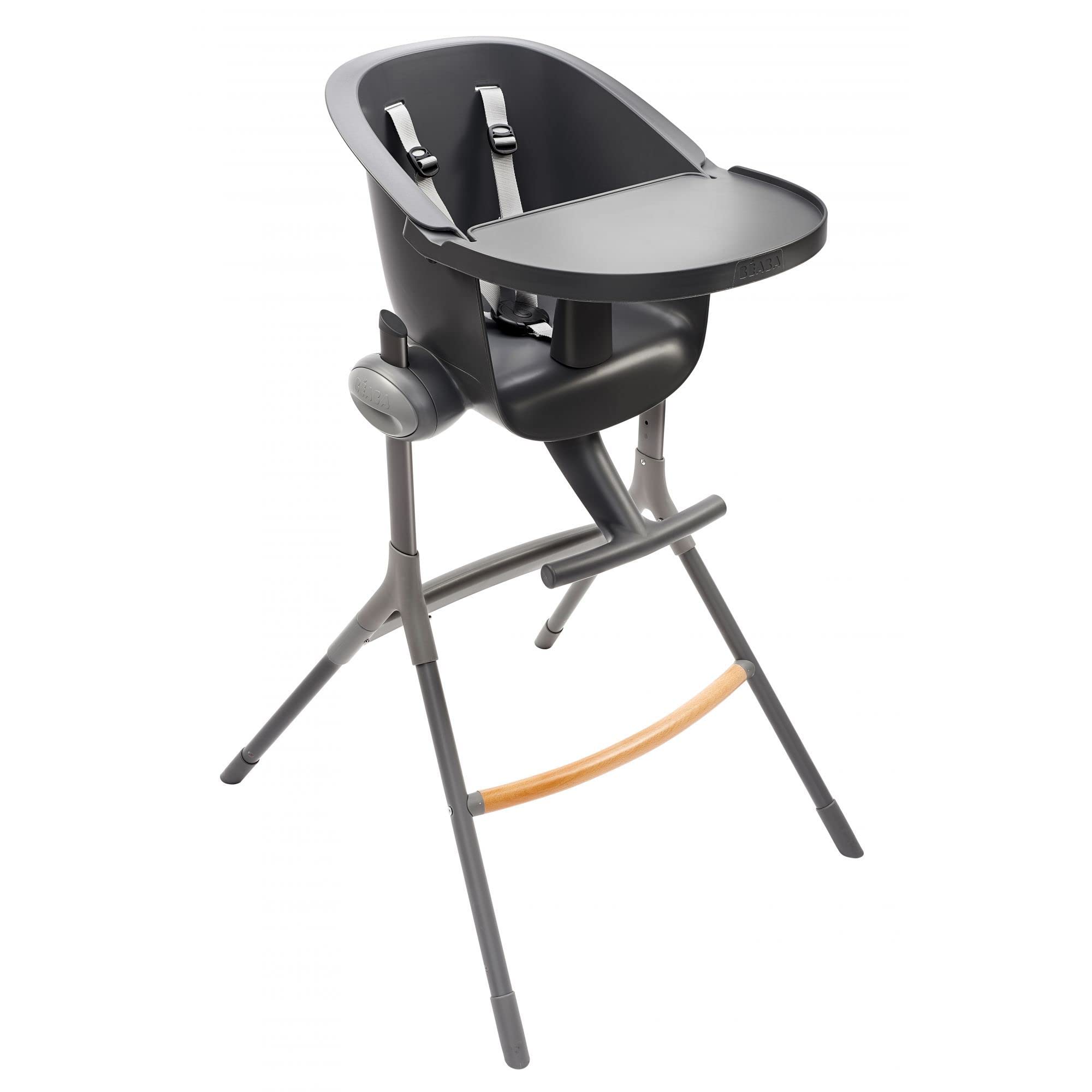 BÉABA, Up&Down High Chair, Made in France, Ergonomic, Evolutive Removable Dining Table, Adjustable 6 Heights, Comfortable, Design, Robust Materials, Dark Grey - Image 1