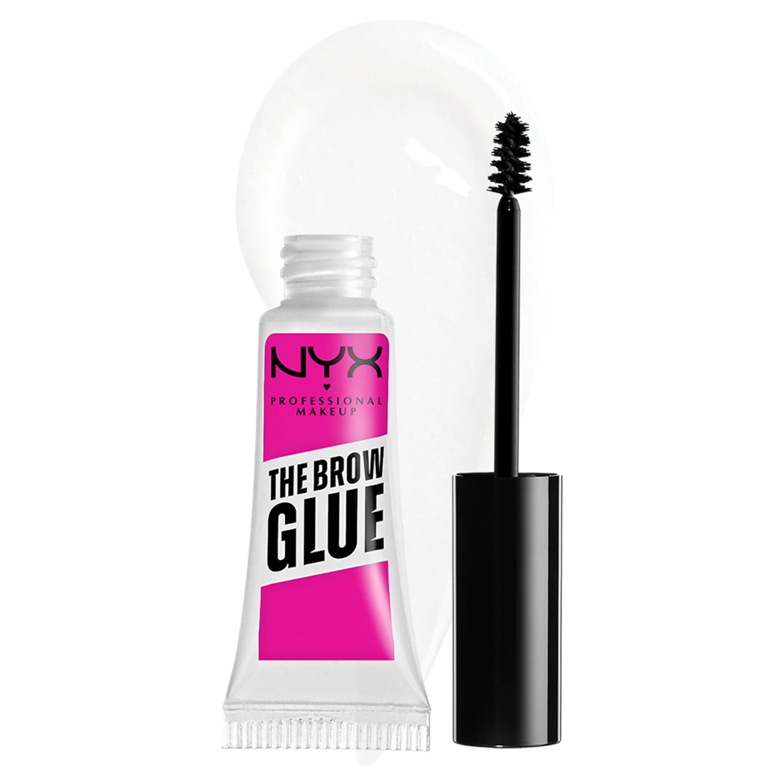NYX Professional Makeup The Brow Glue, Tinted Eyebrow Fixing Glue, Vegan Formula, Natural Finish, Brush Applicator, The Brow Glue, Shade : Transparent (01)