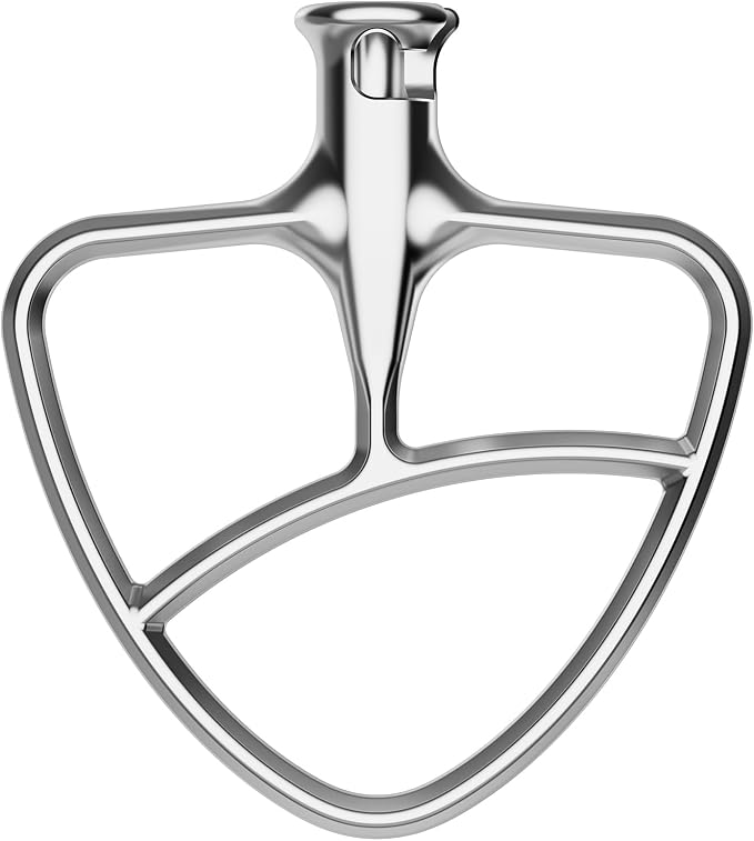 GVODE Stainless Steel Flat Beater for KitchenAid, Kitchen Aid Hook Accessory with Tilting Head, Fits 4.3 & 4.7/4.8L Bowls, Dishwasher Safe - Image 1