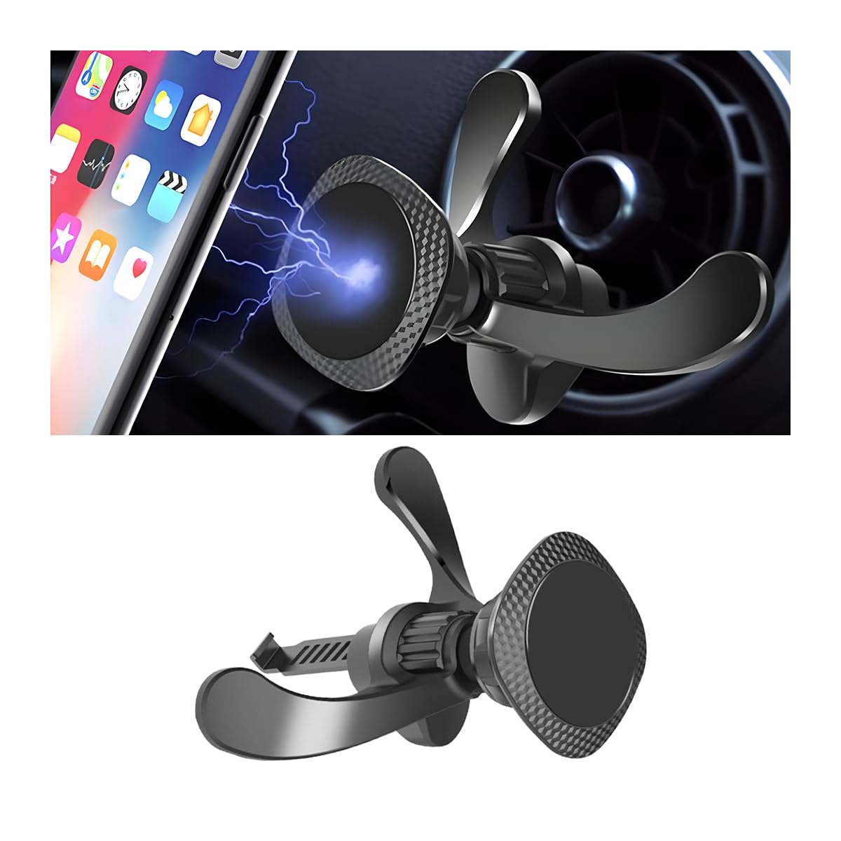 Mobile Phone Holder for Round Ventilation - Gravity Car Mount with Air Vent Grille - Image 1
