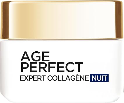 L'Oréal Paris Anti-Aging & Anti-Spot Night Cream - Rehydrating, Firming & Anti-Sagging Care - Collagen & Melanin-Block - Mature Skin - Age Perfect - 50 ml - Image 1
