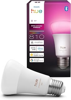 Philips Hue Ampoule LED connectée A60, White and color, Culot E27, 6 W, Spectre complet 1000-2000 K, 810 lumens, Intensité variable, Compatible avec Alexa, Google Assistant et Apple Home, pack de 1 - Image 1