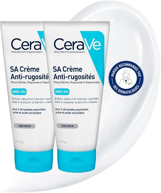 CeraVe - SA Crème Anti-Rugosités - Exfolie, Adoucit et Lisse les Rugosités - Acide Salicylique + Urée + 3 Céramides Essentiels - Peau Sèche, Rugueuse, Squameuse - Image 1