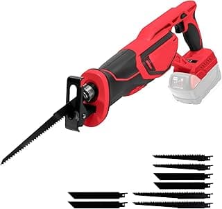 Reciprocating Saw Compatible with Milwaukee M18 Battery 18V 3000RPM Brushless Electric Recipe Saw with 8 Reciprocating Saw Blades for Cutting Metal, Wood, Plastic