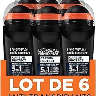 L'Oréal Paris Men Expert - Carbon Protect Ice Fresh - Déodorant Bille Spray Homme Anti-Traces - 50 ml - Lot de 6 - Image 1