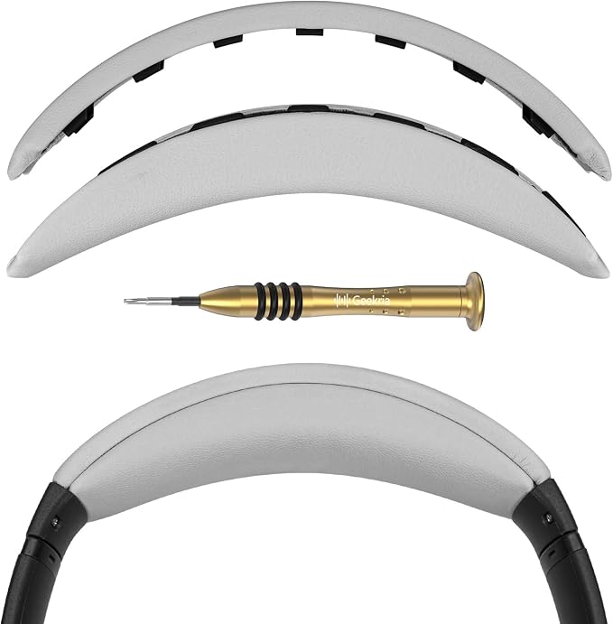 GEEKRIA Headband Cushion Compatible with Bose QuietComfort 35 II Gaming, QC35 II, QC35, QC45, QC SE, Replacement Band, Repair Part of Headphone(Light Grey) - Image 1