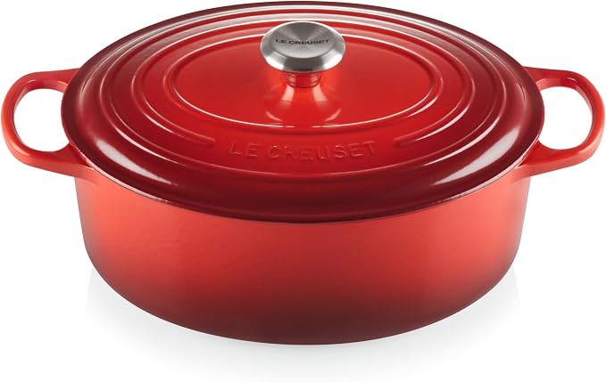 Le Creuset Signature Enamelled Cast Iron Casserole with Lid, 31 cm, Oval, 6.3 L, 5.7 kg, Cherry, 21178310602430 - Image 1