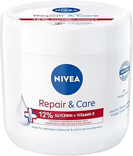 NIVEA Repair & Care Crème corporelle hydratante et non grasse Lotion à absorption rapide à la vitamine E et à la glycérine pour peaux très sèches et rugueuses (400 ml) - Image 1