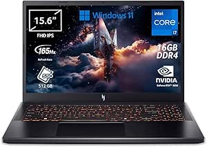 acer Nitro V 15 ANV15-52, 15.6 inch FullHD IPS 165Hz Gaming Laptop (Intel Core i7-13620H, NVIDIA GeForce RTX 5050, 16GB RAM, 512GB SSD, Windows 11 Home), Black, AZERTY Keyboard - Image 1