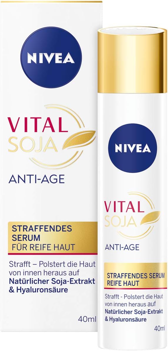NIVEA Vital Soja Sérum anti-âge pour peaux matures (40 ml), hydratant à l'extrait de soja naturel, Sérum raffermissant à l'acide hyaluronique - Image 1