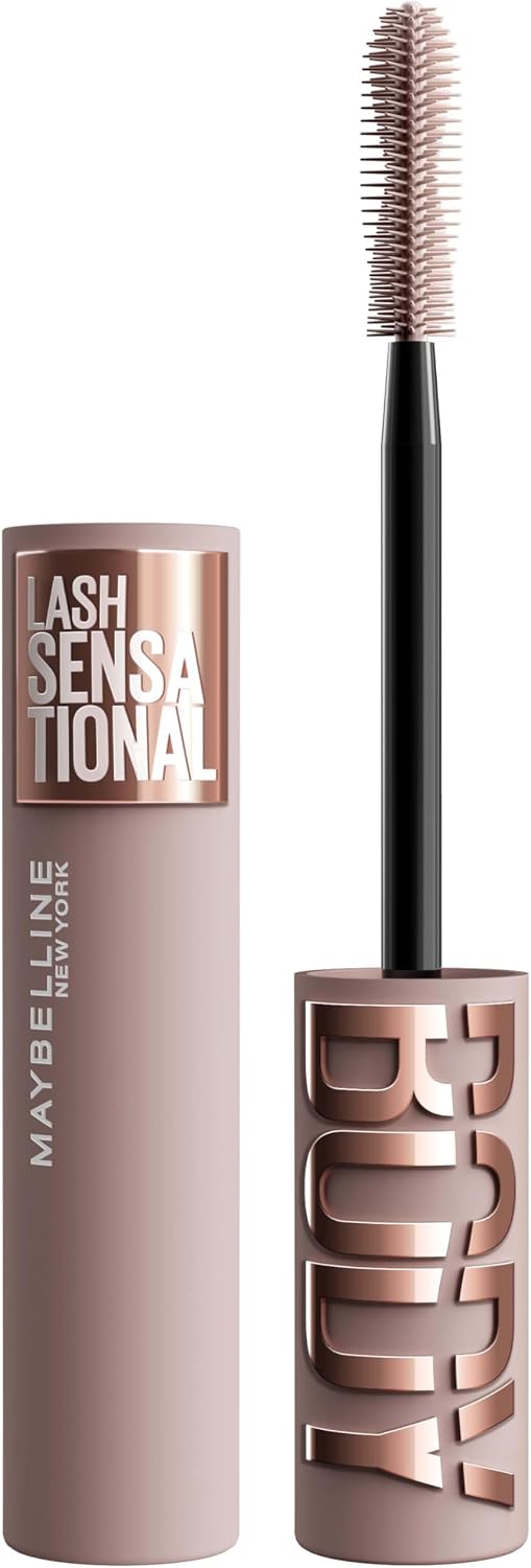 Maybelline New York - Mascara Volume Sensationnel - Body - Brosse incurvée à double hélice - Sans transfert, ne bave pas - Teinte : Very Black - 9,75 ml - Image 1