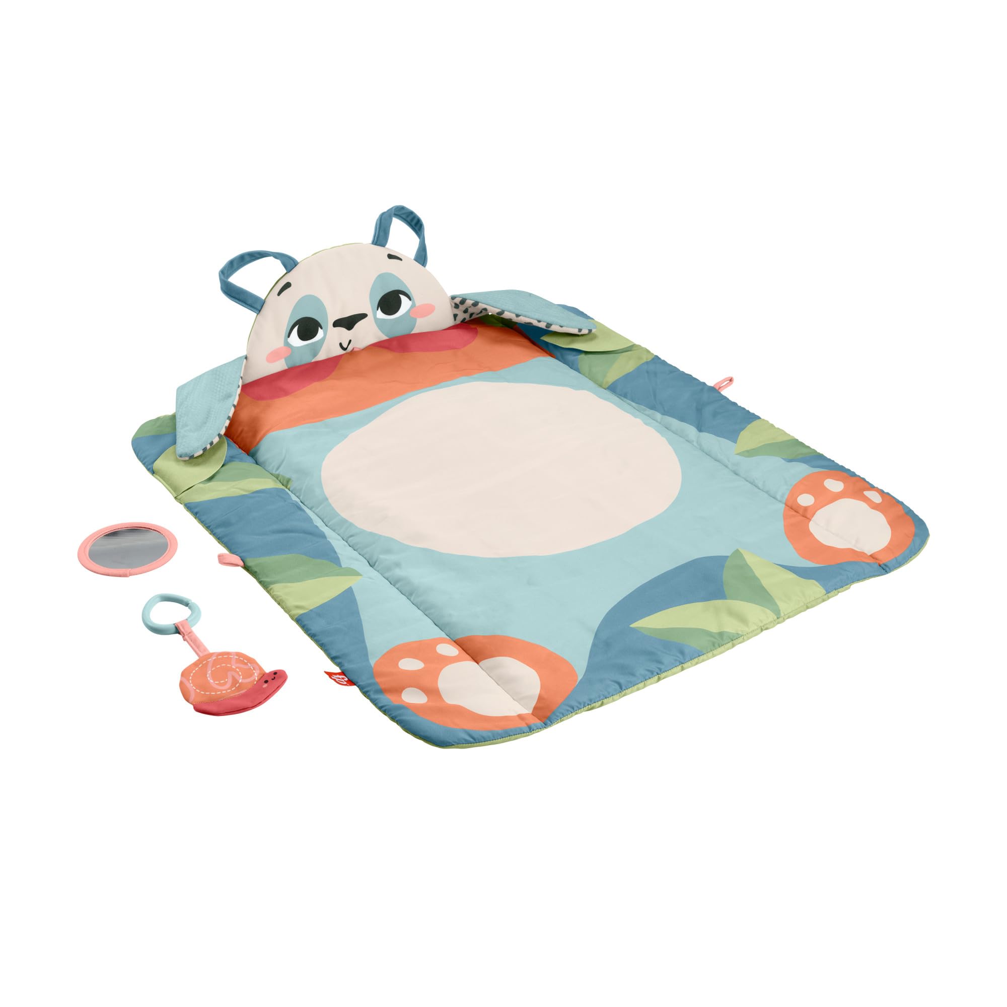Fisher-Price 3-in-1 Panda Rolling Play Mat, 90% Post-Consumer Recycled Plastics, FSC Certified Packaging, 2 Toys Included, Baby Toy, HKD65 - Image 1