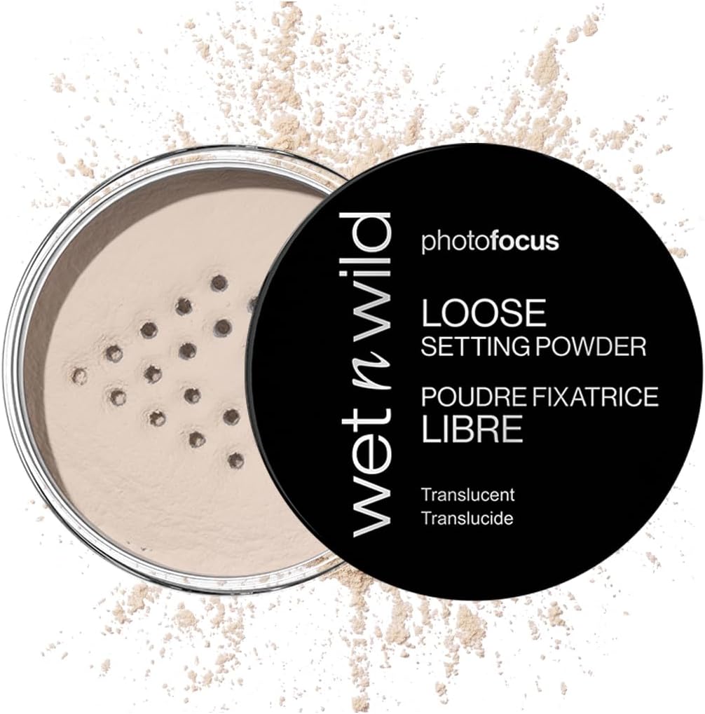 Wet n Wild Photo Focus Loose Setting Powder, Poudre de Fixation Soyeuse et Légère pour Fixer, Matifier, Absorber l'huile et Cuire, Effet Flou Doux, Translucent - Image 1