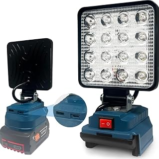 Arbeitsleuchte Wireless LED Light for 18-20 V, 48 W 5200 LM LED Arbeitsleuchte, Adjustable Brightness Levels, Work Site Spotlight, LED Repair with USB + Type C (Bosch Battery) - Image 1