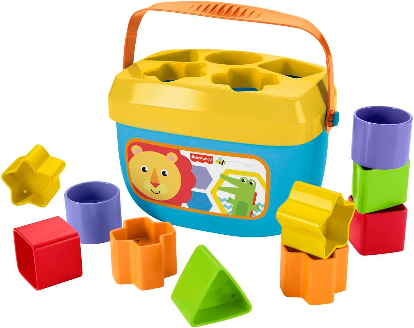 Fisher-Price FFC84 My Baby Toy Shape Sorter Box with 10 Blocks for Learning to Sort and Stack, Bright Colours, 6 Months and Above - Image 1
