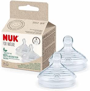 NUK For Nature Silicone Teats S 2 Units Slow Flow Teat Feeding Bottle - Image 1