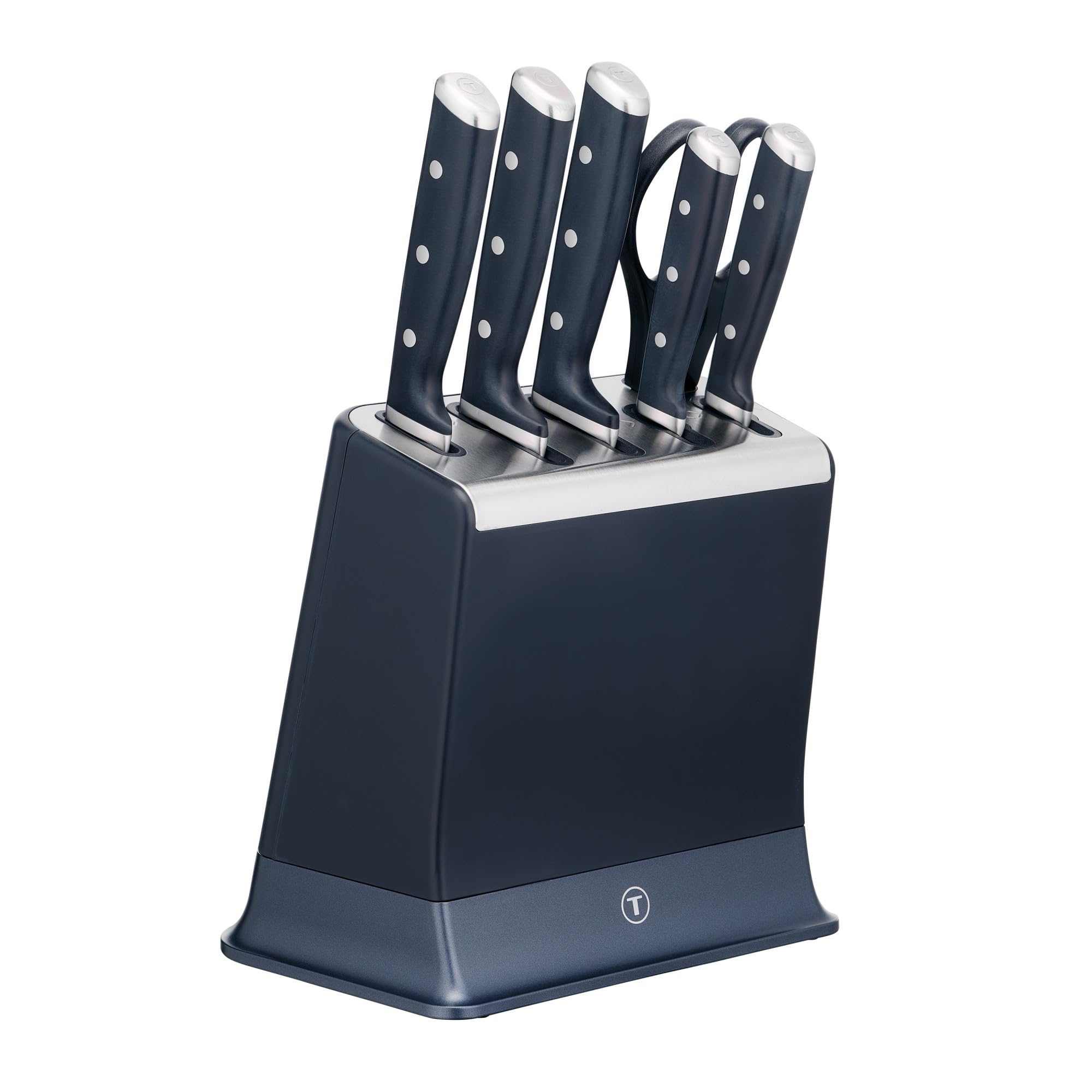 Tefal EverSharp 6 Piece Knife Set, Knife Block with Integrated Sharpeners, 5 Knives, Scissors, Durable Sharp, K297S744 - Image 1