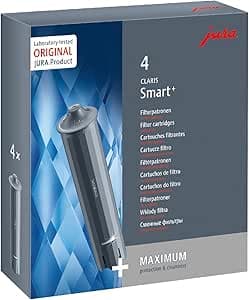 JURA Claris Smart+ 25066 Filter Cartridges with Automatic Filter Recognition Hygiene TÜV-Certified Pack of 4