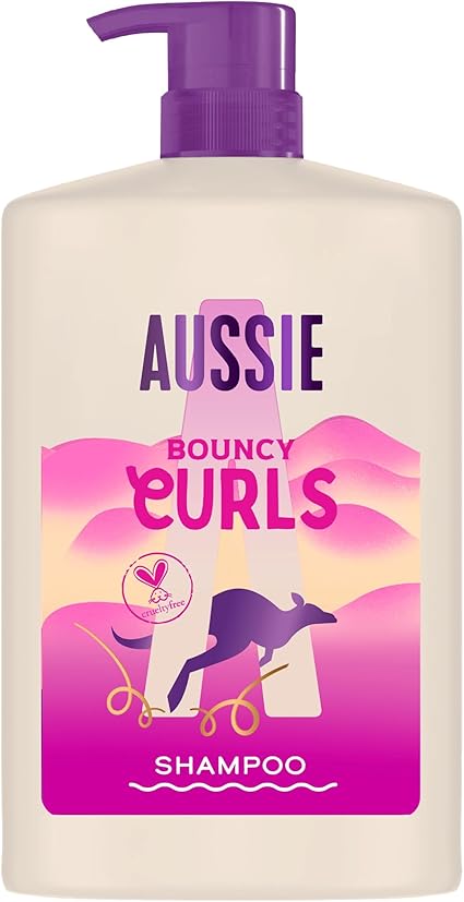 Aussie Bouncy Curls Shampoo 1000 ml, Gently Cleanses and Moisturizes Curly and Wavy Hair, Infused with Jojoba Oils, Coconut and Macadamia Oils, Silicone-Free, Vegan and Non-Tested on Animals - Image 1
