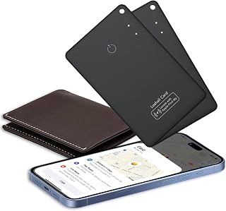 Wallet Tracker Card Ultra Fin Lot de 2, Rechargeable Air Traceur Tag Carte Compatible avec Apple Localiser (iOS Uniquement), Étanche IP68, Localisateur D’Objets pour Portefeuille/Bagages/Sac/Clés - Image 1