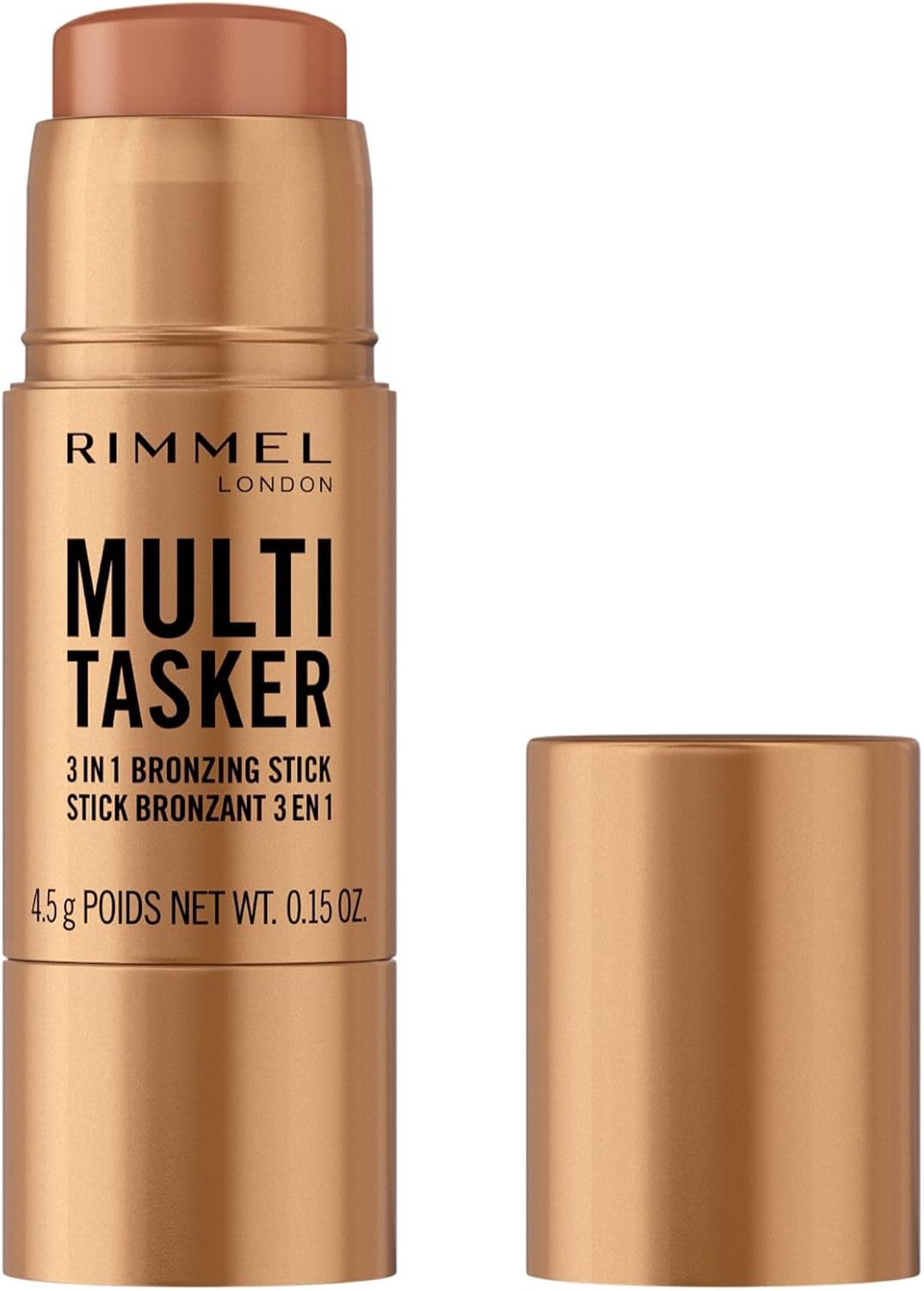 Rimmel London Multi Tasker, Stick bronzer sculptant et contour, tient toute la journée, fini frais, maquillage vegan, 4,5 g 002 Medium - Image 1