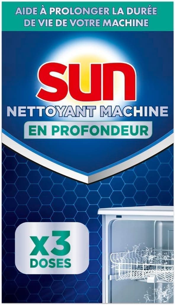 SUN - Classic Dishwasher Cleaner - 3 Doses - Deep cleans - helps extend the life of your machine