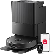 roborock QV 35S Robot Aspirateur, 10 000 pa d'Aspiration, Double Système Anti-Enchevêtrement, Deux Balais Relevables 10mm, Technologie RéActive & Navigation PreciSense LiDAR, Station Tout-en-Un Noir - Image 1