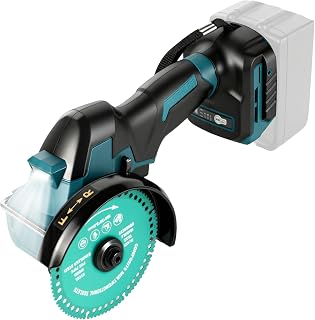 Scie circulaire sans fil de 10,16 cm, compatible avec batterie Makita 18 V (sans batterie), mini scie circulaire sans balais avec 18 000 tr/min, 2 lames de scie, 3 vitesses et lampe LED pour bois - Image 1