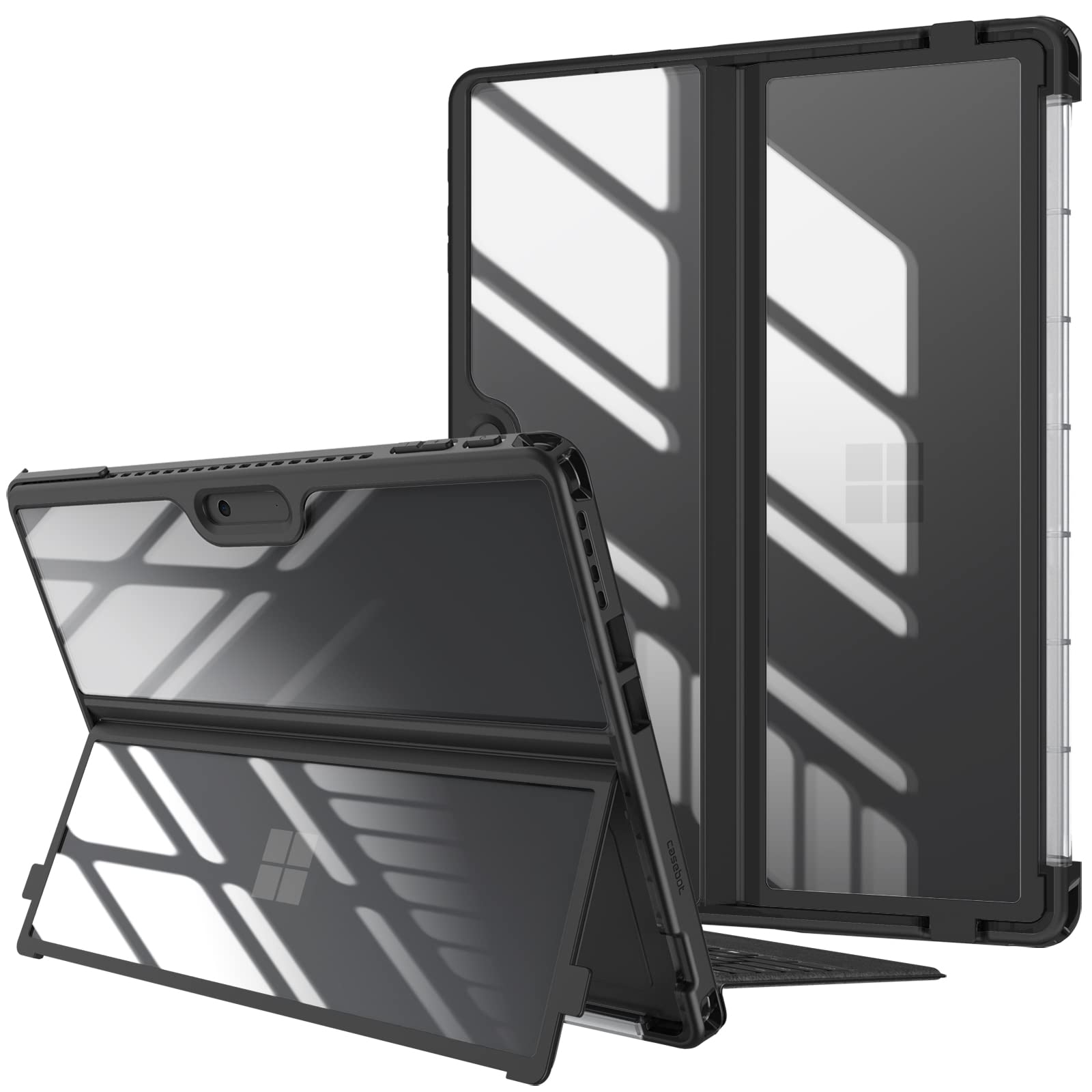 FINTIE Case for Microsoft Surface Pro 11/10/9 13 Inch (2024/2022), Hard Shockproof Case Cover with Kickstand Protection, Compatible with Keyboard Type Cover, Black - Image 1