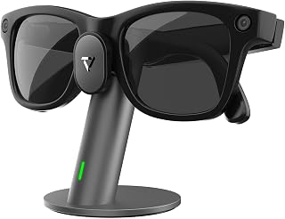 Station de Charge Carina S1 Compatible avec Ray-Ban Meta Lunettes Intelligentes(Gen 1&2), Support de Charge en Aluminium pour Wayfarer, Headliner, Skylar, Compact et Portable pour Voyage, Gris - Image 1