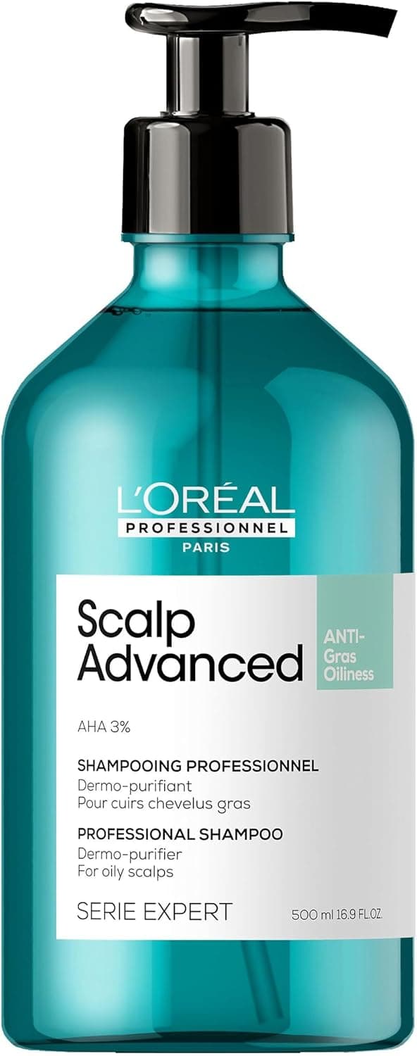 L'OREAL PROFESSIONNEL - Shampoing Anti-Gras enrichi en AHA - -78% de Sébum et +24% de Volume - Soin Dermo-Purifiant pour Cuirs Chevelus & Cheveux Gras - Sans Silicone - 500ml